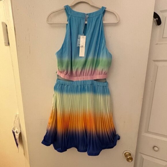 SIMKHAI Braelynn Ombré Plissé Minidress, Sz 10, NWT, Retail $495 - Picture 6 of 9